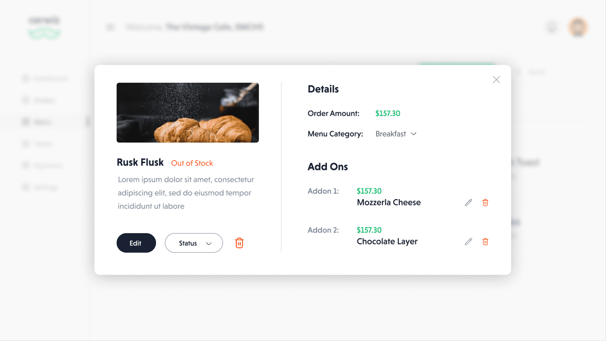 Menu Details