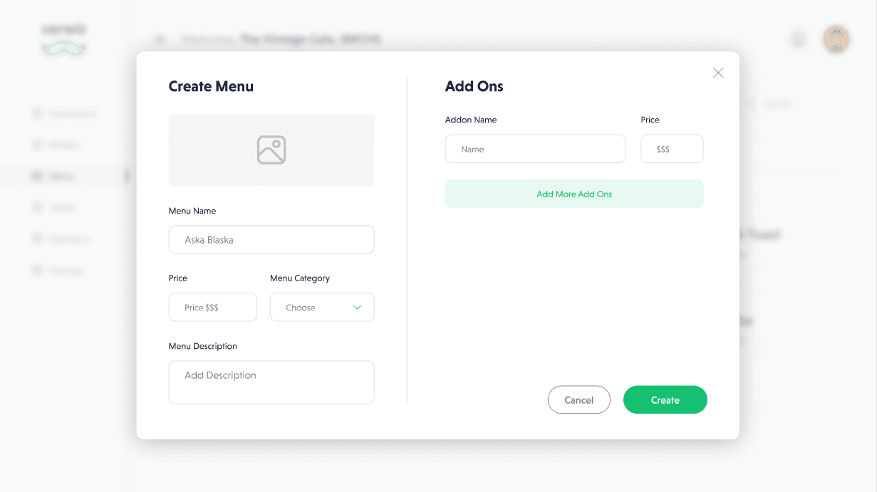Create Menu