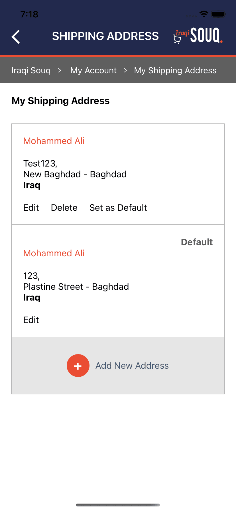 Shipping Address