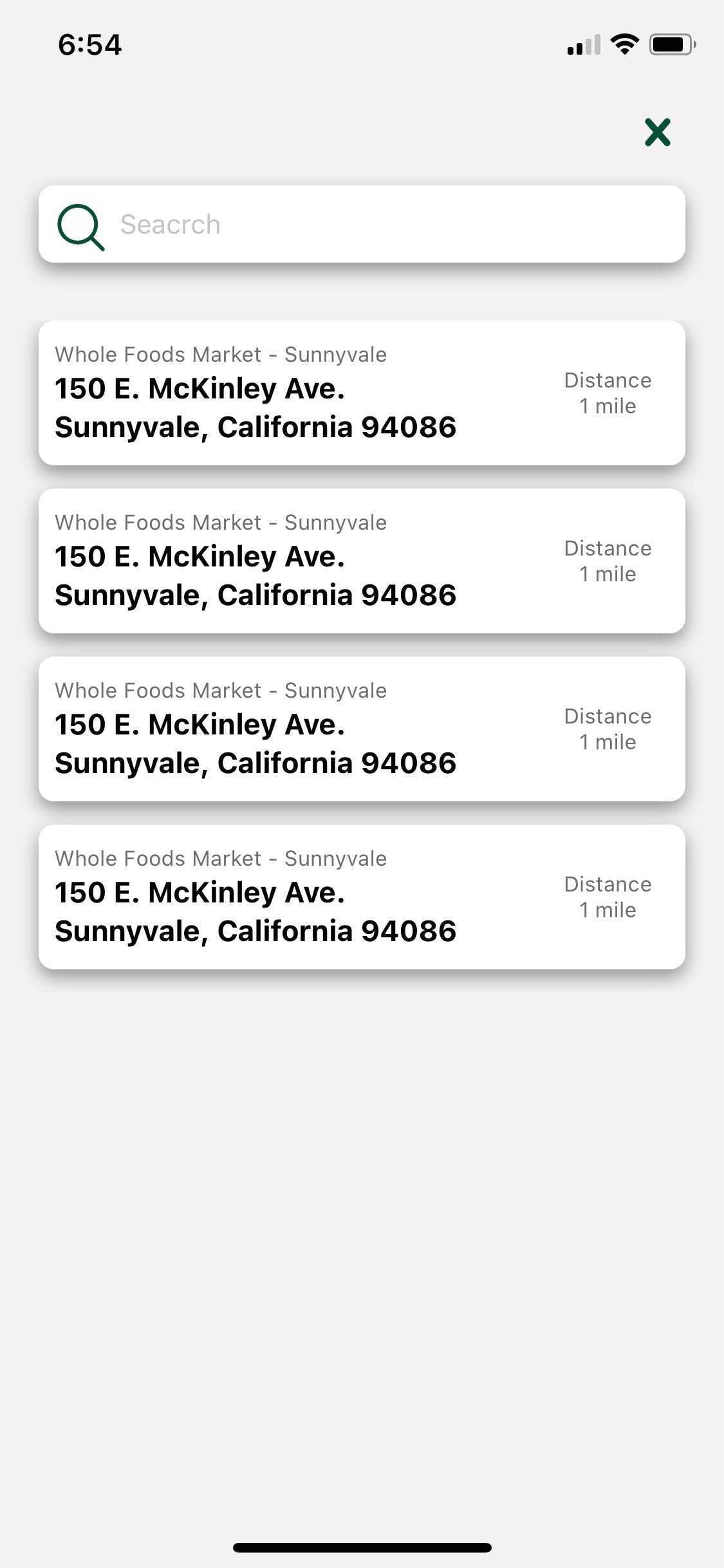 Search list